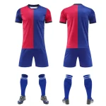 2501 Blue Red Blank Soccer Jersey