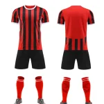 2566 Red black Blank Soccer Jersey
