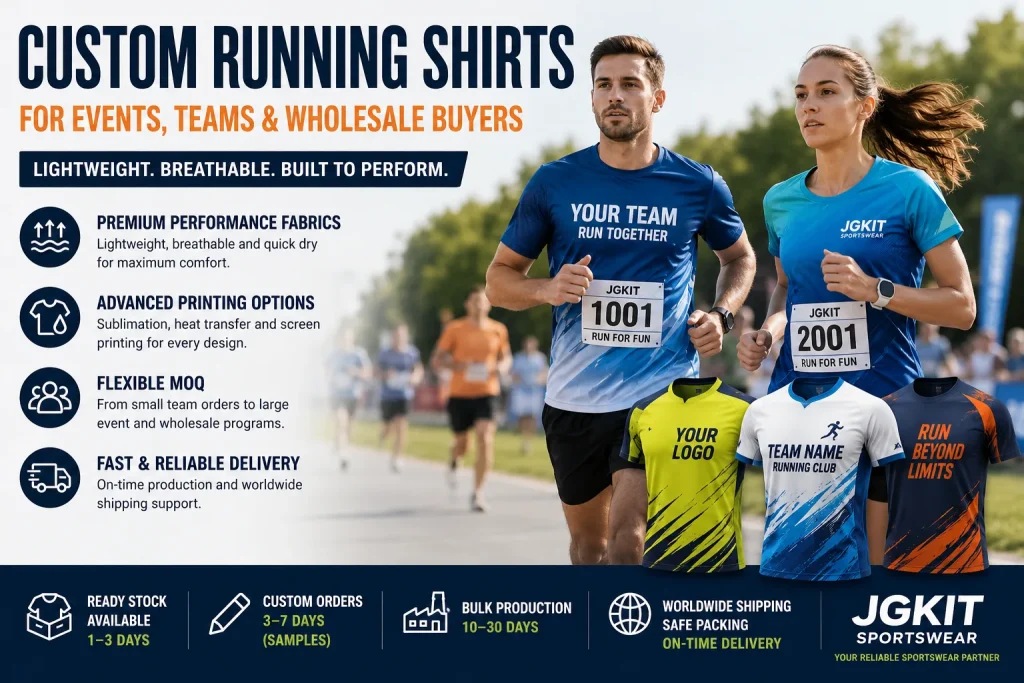 Custom Running Shirts for Events, Teams and Wholesale Buyers