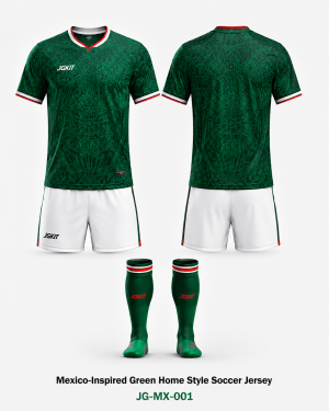 Mexico-inspired green home style soccer jersey by JGKIT
