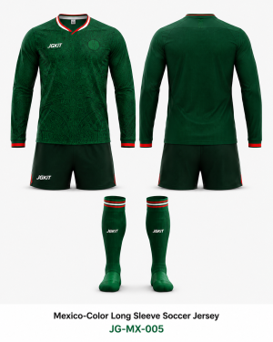 Mexico-color long sleeve soccer jersey by JGKIT