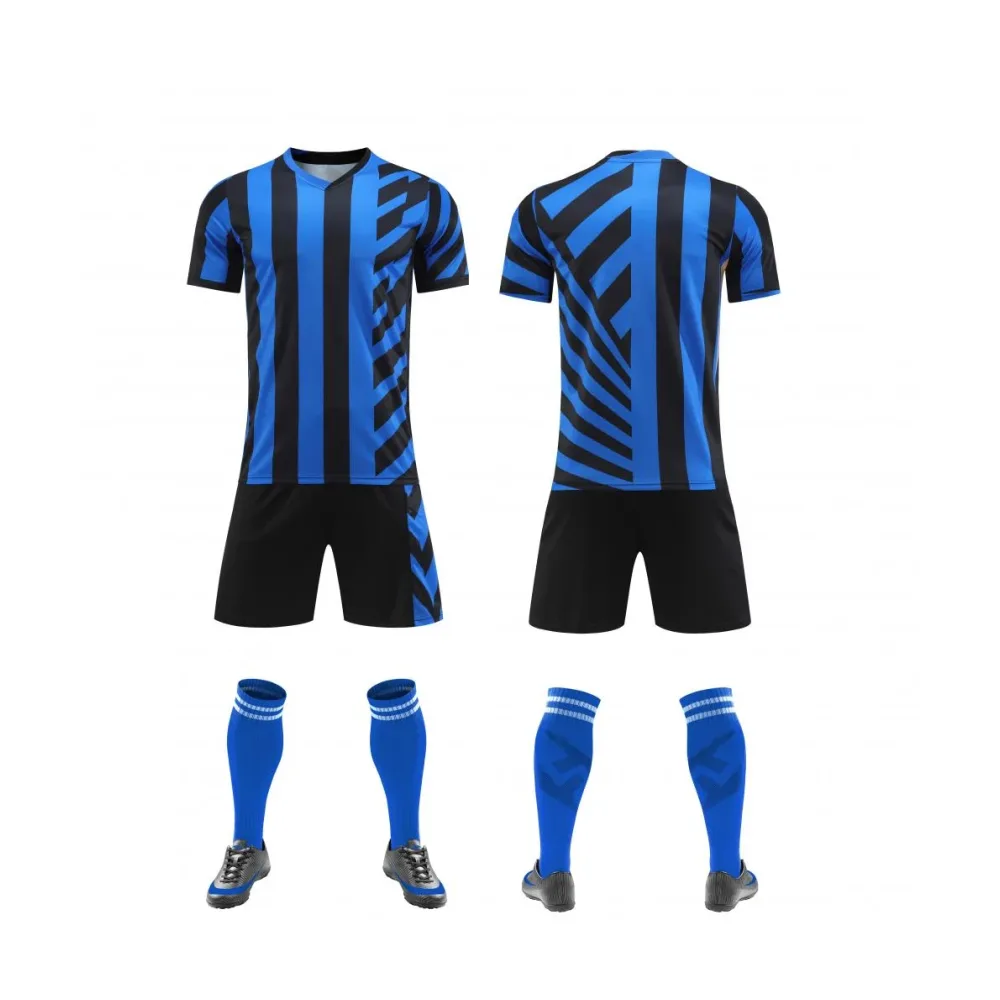 2571 Blue Black Blank Soccer Jersey