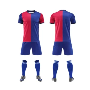 2501 Blue Red Blank Soccer Jersey