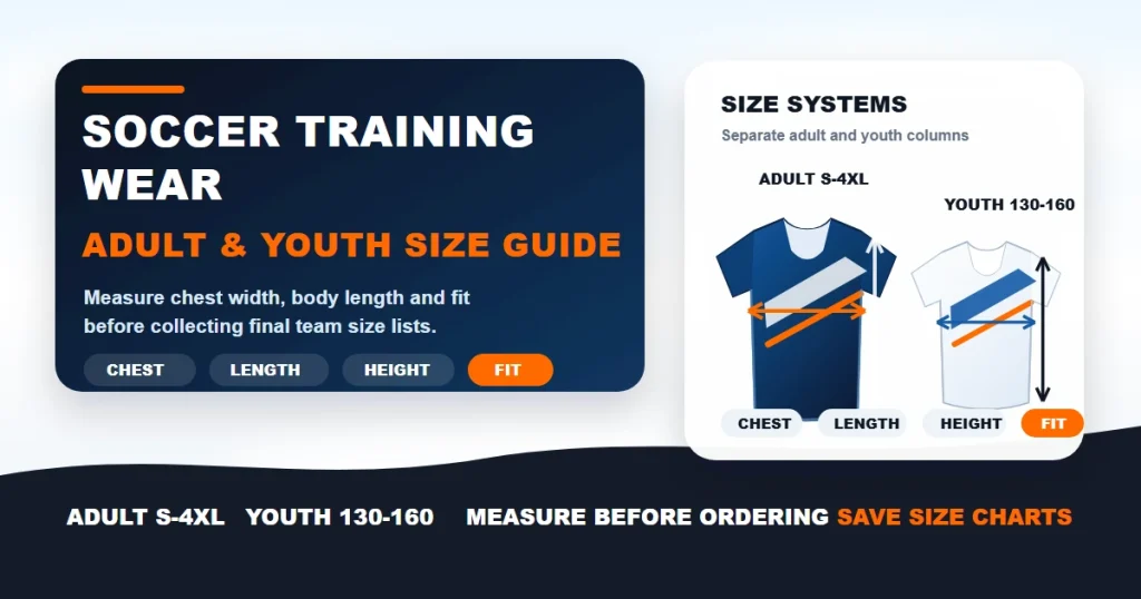 How to Choose Soccer Training Wear Sizes for Adults and Youth Teams