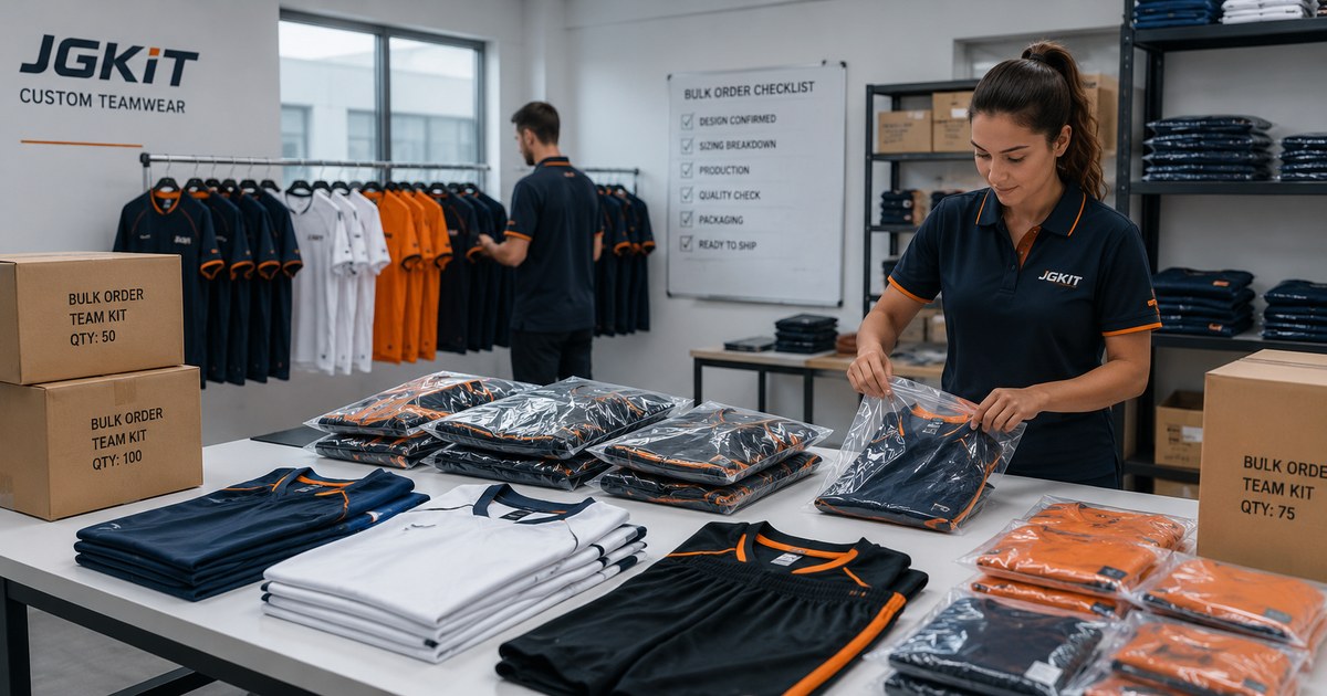 Bulk soccer jersey packaging and order fulfillment for teams