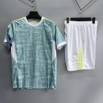 Light Aqua Pattern Blank Soccer Kit with White Shorts – Style 4478081