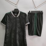 Black Tonal Pattern Blank Soccer Kit with Matching Shorts – Style 4478076