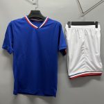 Royal Blue and White Blank Soccer Jersey Set – Style 4478107