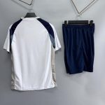 White and Navy Raglan Blank Soccer Kit with Matching Shorts – Style 4478079