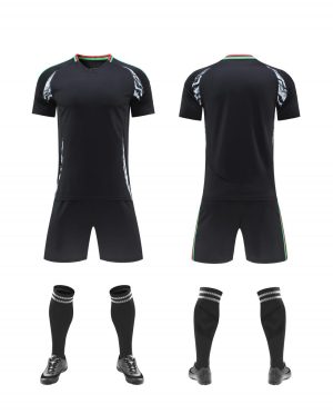 Black Blank Soccer Jersey Set for Team Customization - Style 4478122