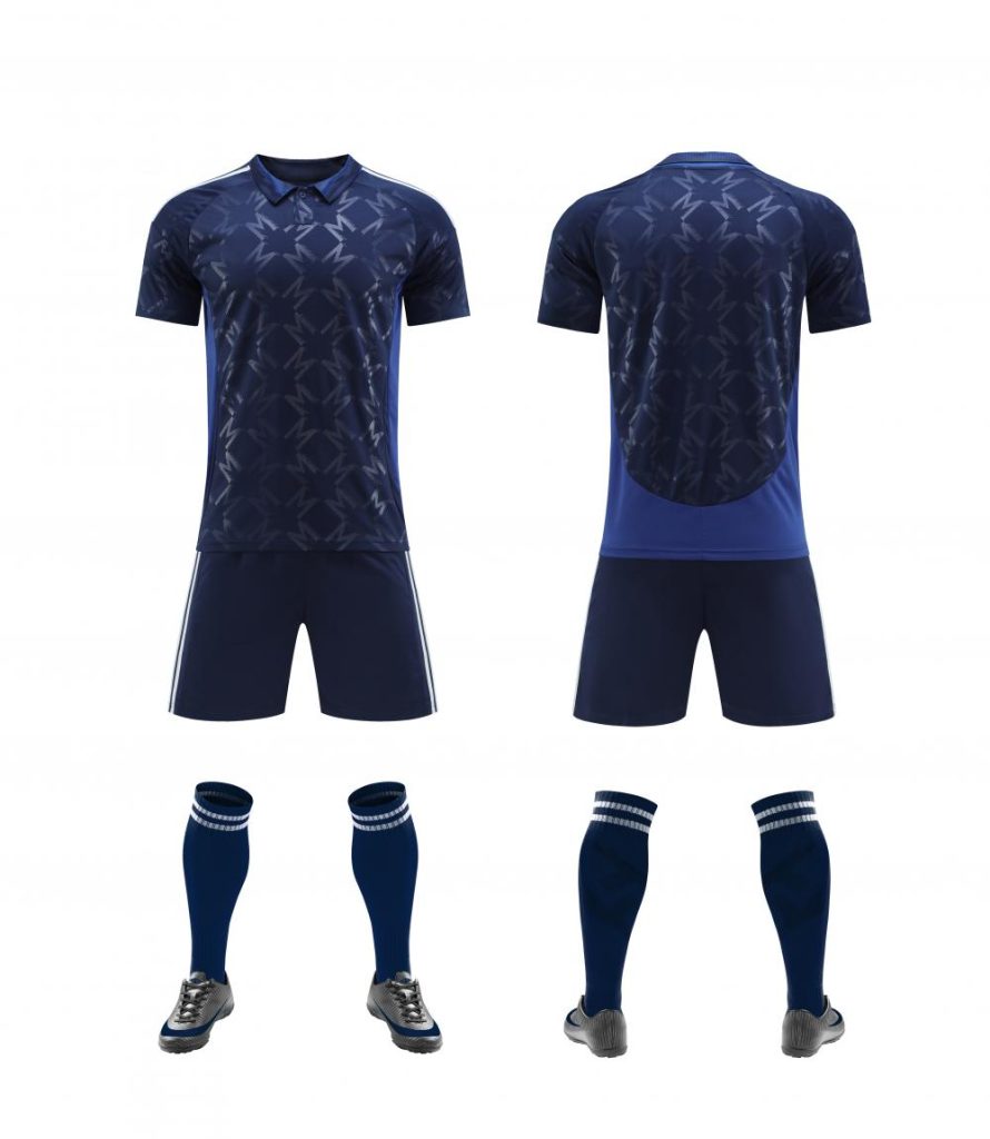 Blue Blank Soccer Jersey Set for Team Customization – Style 4478119
