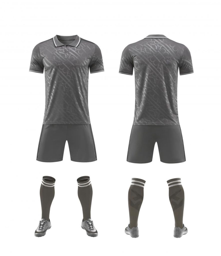 Gray Blank Soccer Jersey Set for Team Customization – Style 4478115