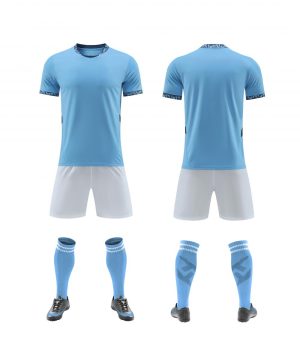 Sky Blue Blank Soccer Jersey Set for Team Customization - Style 4478113