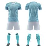 Light Aqua Pattern Blank Soccer Kit with White Shorts – Style 4478081