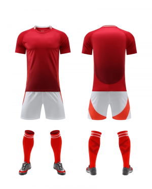 Red and White Panel Soccer Jersey Set for Custom Teams