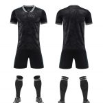 Black Tonal Pattern Blank Soccer Kit with Matching Shorts – Style 4478076