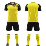 Yellow and Black Gradient Blank Soccer Kit with Matching Shorts – Style 4478075