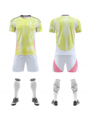 Yellow Gradient Blank Soccer Jersey Set for Team Customization