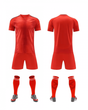 Solid Red Soccer Jersey Set for Team Customization