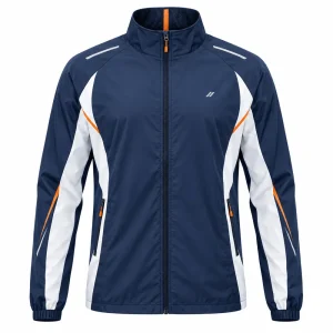 Custom lightweight running jacket with full zip and reflective details