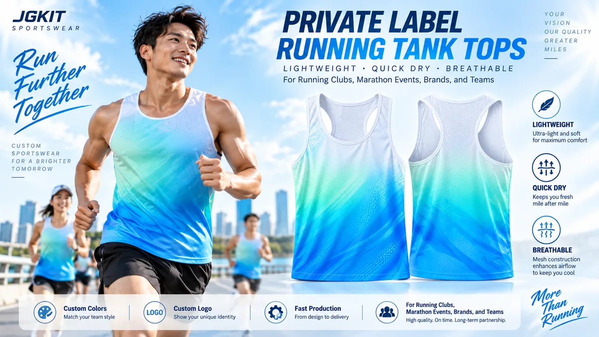 Custom running tank top banner for OEM ODM and private label running wear supply