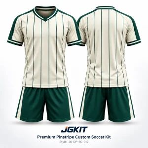 JG-DP-SC-012 premium pinstripe custom soccer kit front and back