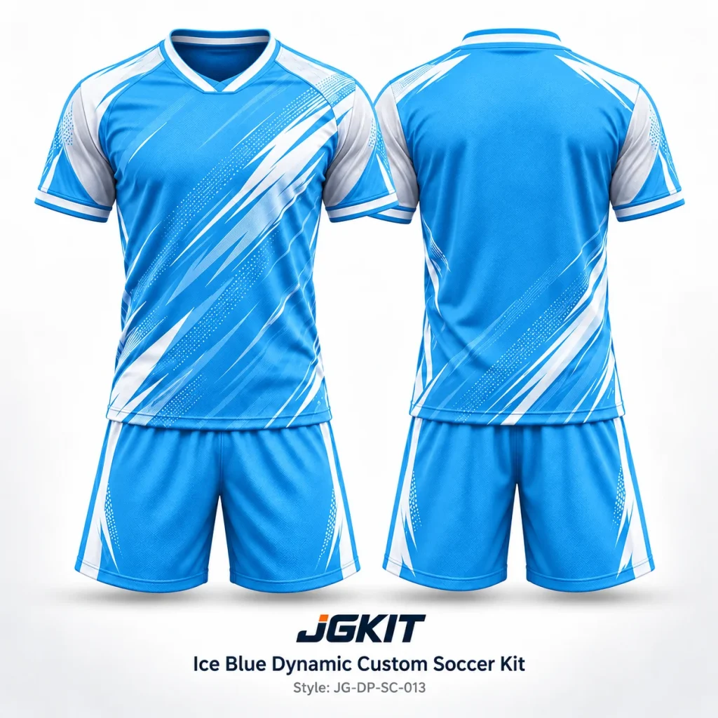 Ice Blue Dynamic Custom Soccer Kit JG-DP-SC-013