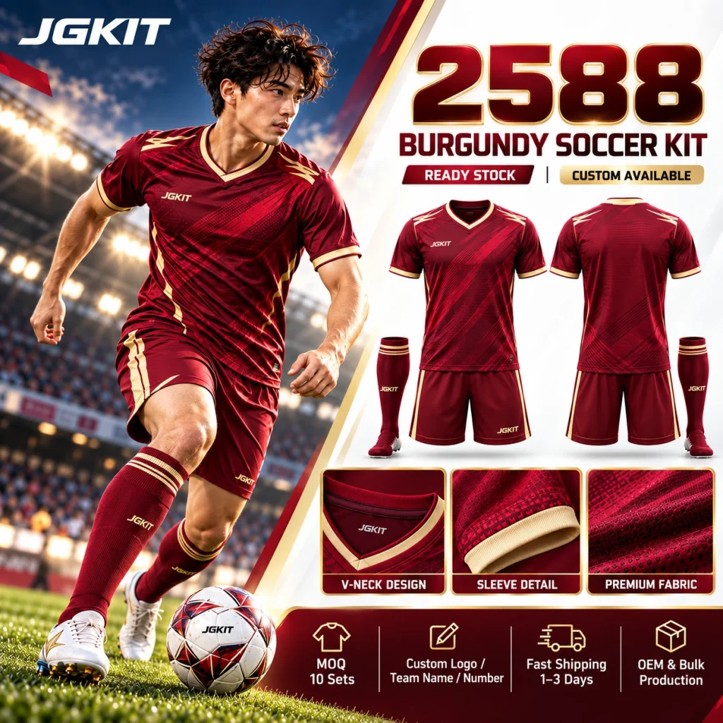 2588 Burgundy Soccer Kit – Ready Stock & Custom Teamwear